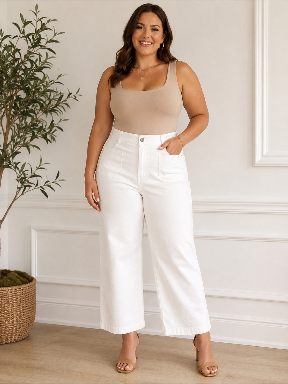 SPANX White High-Rise Jeans